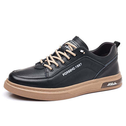 Men's Casual Leather Shoes 2025 New Style Cowhide Soft Panel Shoes Fashionable White Shoes Non-Slip Classy Men's Shoes Wholesale