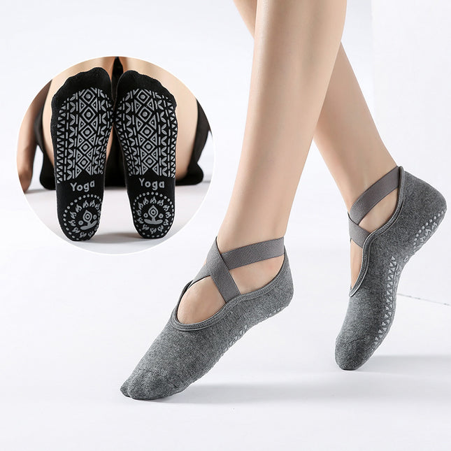 Professional Non-Slip Dotted Yoga Socks Cross Strap Thin Backless Pilates Socks Floor Socks Summer Thin Wholesale