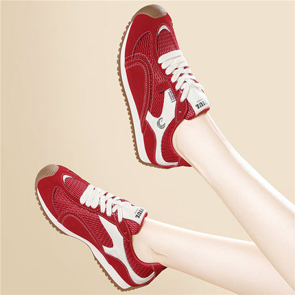 (Out-Of-Stock Items Not Restocked) Genuine Leather German Training Shoes for Women, Autumn Sports Shoes, Flat Running Shoes, Lace-Up Casual Shoes