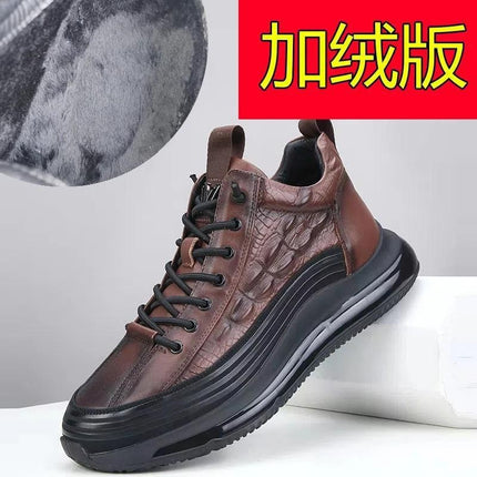 2026 New Model Men's High-Top Sneakers with Air Cushion and Soft Sole, Crocodile Embossed Fashion Casual Sports Shoes for Men