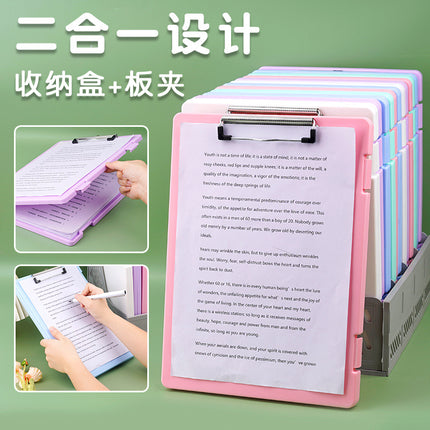 New A4 File Box File Test Paper Storage File Box Multi-Functional File Box Plastic Transparent Folder Manufacturer