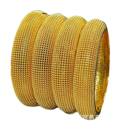 24K Gold Dubai Stereo Carved Buckle Bracelet Non-Fading Women's Middle East Dubai Jewelry Vietnamese Sand Gold Bracelet