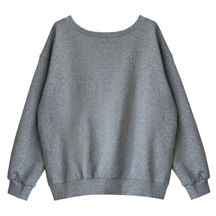 Luxi Relaxed Shoulder Sweatshirt Women's 2025 Autumn New Loose Lazy Style One-Neck Off-Shoulder Top 2809