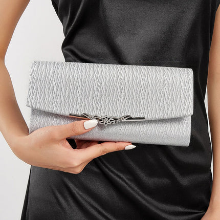 Cross-Border Popular Exquisite Pleated Evening Bag, Fashionable and Versatile Envelope Bag, Elegant Socialite Ball Wedding Dress, Stylish