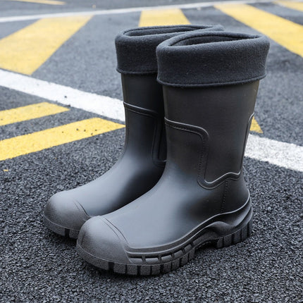 Rain Boots Men's Mid-Tube Adult Fishing Non-Slip Lightweight 2025 New Men's Rain Boots Waterproof Fleece-Lined Rubber Shoes Water Shoes