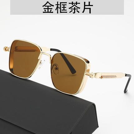 Cross-Border Popular Steampunk Sunglasses Metal Versatile Fashion Trend Hip-Hop Spring Leg Sunglasses Manufacturer Wholesale