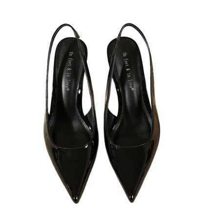 Spring New Style Simple and Fashionable Shallow Mouth Pointed Toe Bag Toe Hollow Back Casual Versatile Sandals Feminine Stiletto Heels