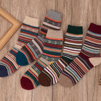Men's style-thick line horizontal stripes / 5 pairs (men’s sizes 39-44)