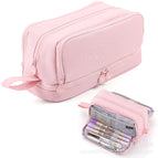 Oxford cloth four-open pencil case [pink]