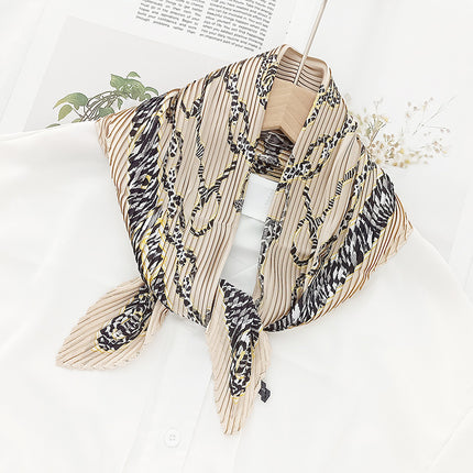 New wrinkled small square scarf female Korean imitation silk printed wrinkled small scarf Joker scarf decorative scarf wholesale