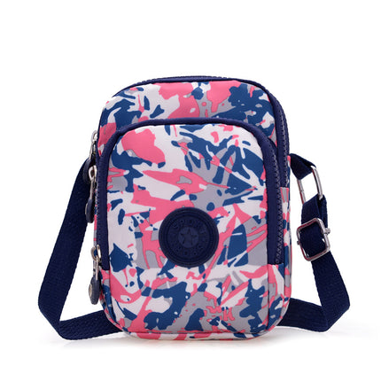 2025 New Mini Vertical Mobile Phone Bag Casual Printed Casual Crossbody Bag Oxford Easiest for Match Fashion Shoulder Women's Bag