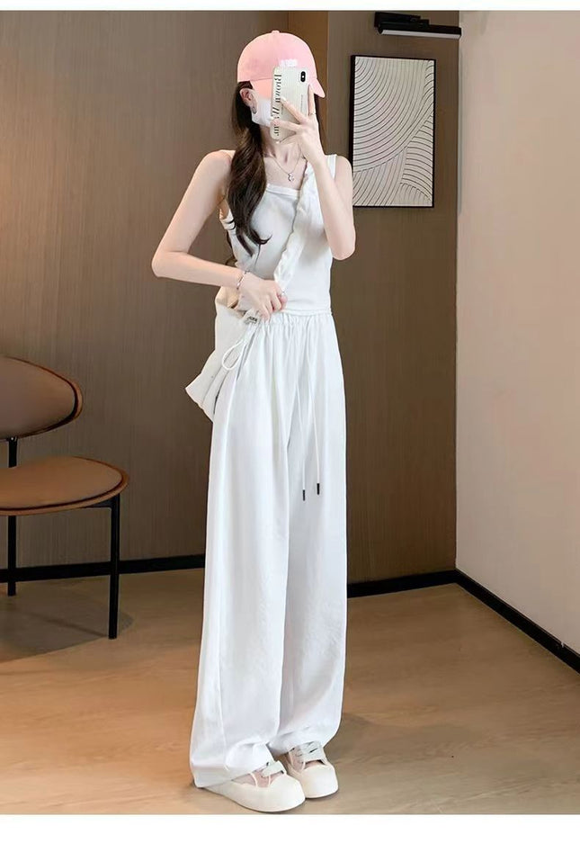 Cross-border Japanese and Korean-style Casual Pants Women's Summer High Waist Machete Pants Slimming Sag Wide Leg Pants Spring and Autumn Loose Mop Pants