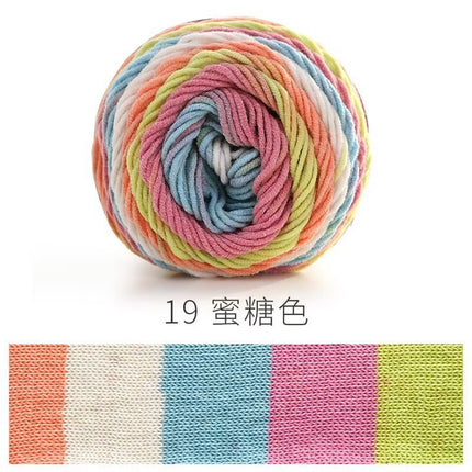 Ruyi Bird 5-strand Milk Cotton Dyed Rainbow Cotton Cake Ball Wool Ball Handmade DIY Woven Scarf Pillow Blanket