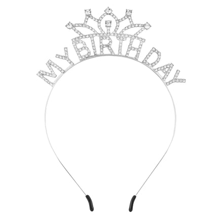 My Birthday Princess Rhinestone Crown Women's Happy Birthday Headband Jewelry Party Decoration Gift