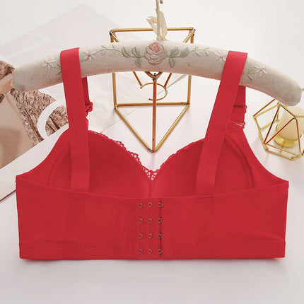 Cross-border plus size Adjustable Sexy Lace Bra Comfortable Side Gathering Bra