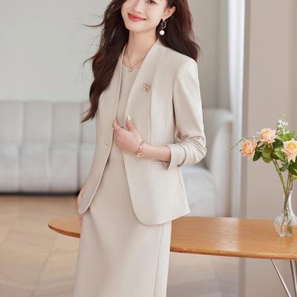 Business Dress Women's Suit 2024 New Autumn Thick Small Suit Elegant Work Clothes Suit Skirt dress