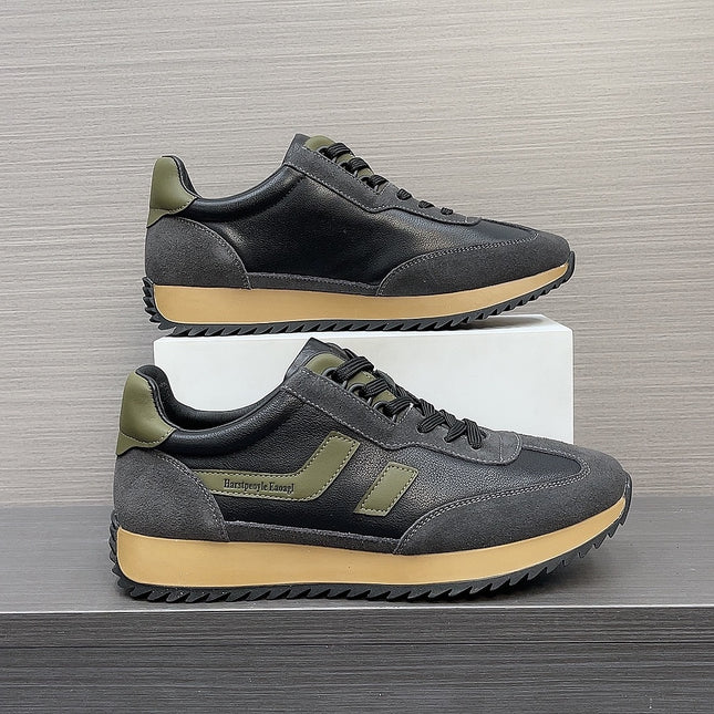 Dexun shoes 2023 Winter genuine leather platform lightweight sports casual shoes men's retro trendy all-matching argan shoes men