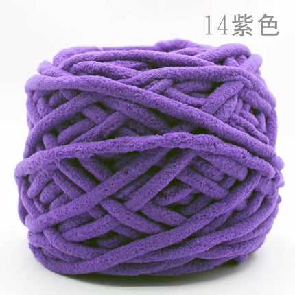 Factory wholesale 100g thick ice strip wool single-strand woven wool ball hook crochet slippers thread self-woven wool ball