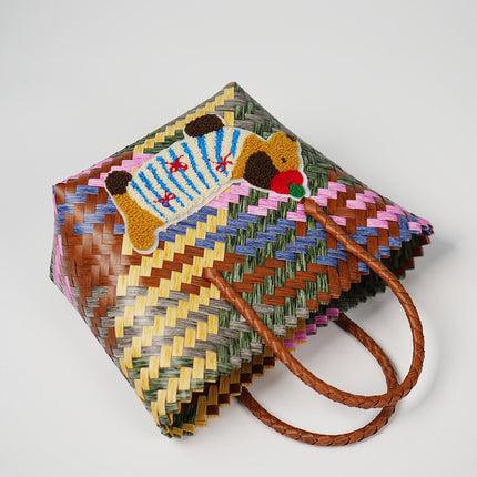 Woven Rattan Basket Bag Beach / Sac Panier Rotin Tressé Plage