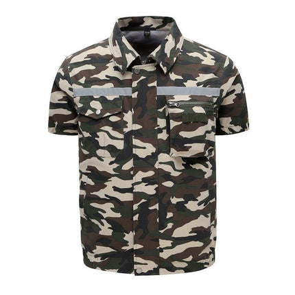 Cross-border supply air conditioning clothes summer outdoor worker labor protection work clothes short sleeve air conditioning shirt fan clothes coat