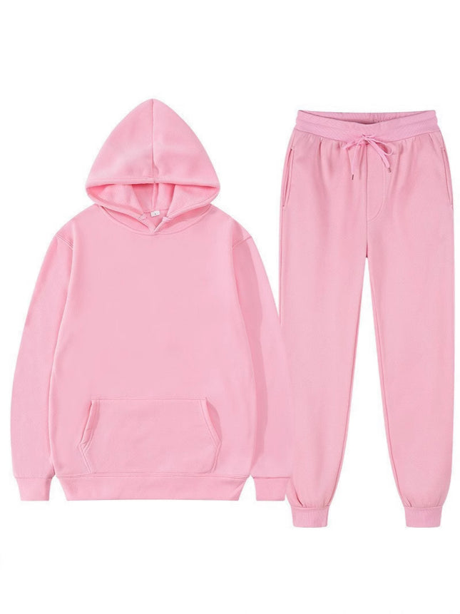 Men's suit Foreign Trade Cross-border Sports Sweater Pullover Sweater Fleece Fashion Solid Color Men's Hoodie Two-piece Set