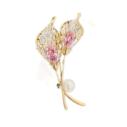 Korean Leaf Brooch, Light Luxury Women's Elegant Accessory, Sweater Pin, Coat Cardigan, Fashionable and Stylish for Commuting