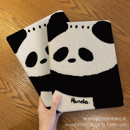Book Silk Pattern Ipad11 Protective Case Pro10/9 Panda All-Inclusive Air5/4 Tablet Protective Case with Pen Slot