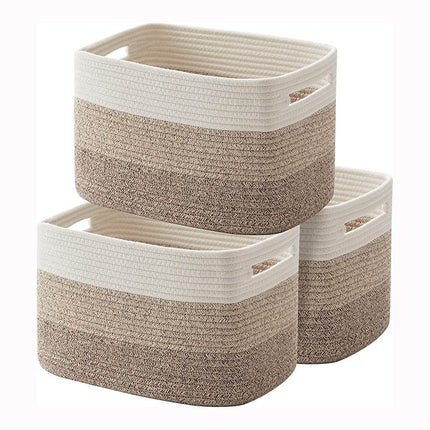 Amazon Explosions Cotton Rope Woven Storage Basket Desktop Toy Sundries Storage Basket Folding Organize Storage Basket Cross-border