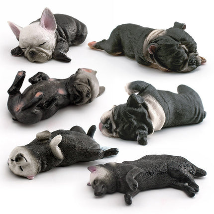 Cross-border Children's Cognitive Simulation Pet Dog Model Sleeping Posture French Bulldog Chai Dog Decorative Ornament Toy