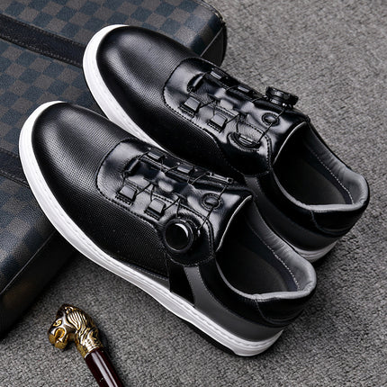 New golf men's sneakers leather knob lazy slip-on men's casual shoes breathable lightweight sneaker men's