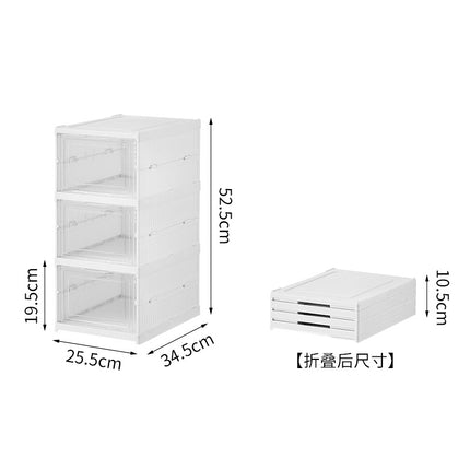 Transparent Folding Shoe Box Push-Free Thickened Shoe Box Integrated Shoe Cabinet Plastic Dustproof Shoe Box Storage Box