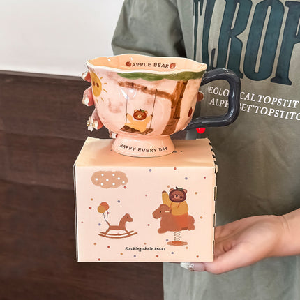 Mug Creative Artistic Ceramic Water Cup 2024 New Style Women's Office Home Breakfast Coffee Cup Accompanying Gift