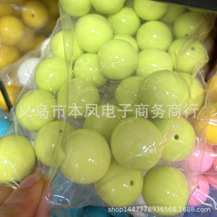 30mm solid color acrylic beads 25mm round beads translucent popular necklace key chain clothing headdress pendant