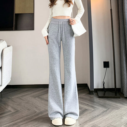 2024 Autumn and Winter New Wide Leg Pants High Waist Casual Dagging Slimming Wide Leg Fit Milk Silk Slim Fit Bell Pants
