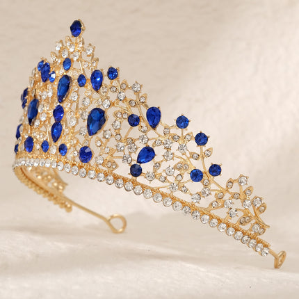 European and American All-match Bride Wedding Hair Accessories Light Luxury Full Diamond Birthday Party Crown Baroque Vintage Rhinestone Crown
