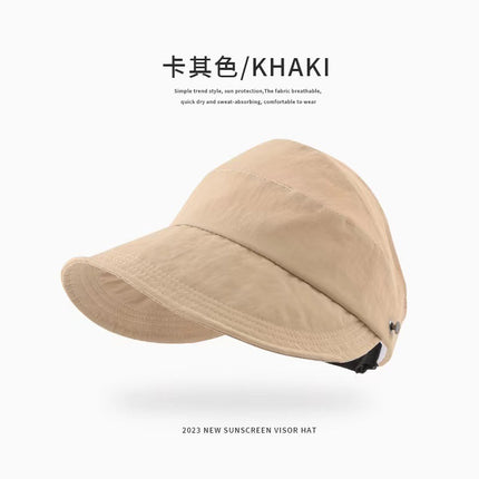 Hat Women's Summer Ruth Same Style Sunscreen Hat Sun Hat Face Coverage Empty Top Fisherman Hat Korean Style Cap Sunshade Hat