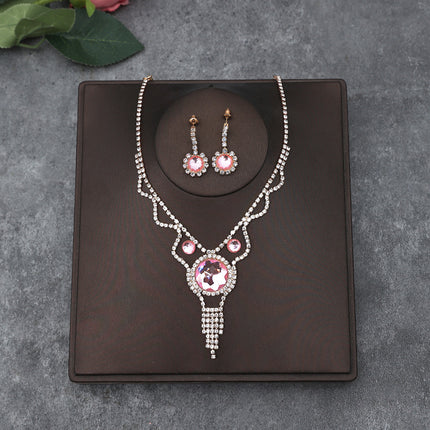 Korean Bride Necklace Earrings Two-piece Decorations Wedding Yarn Wedding Jewelry Wedding Accessories Dance Studio