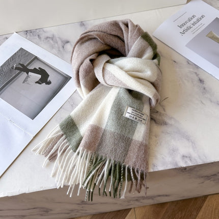 Solid Color Scarf Women's Winter 2024 New Big Brand Korean Style Cashmere Wool Winter Warm Neck Shawl Ins Card