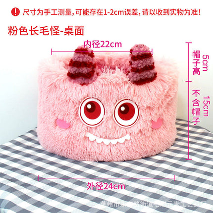 Cartoon Bigfoot Little Monster Storage Basket for Miscellaneous Snacks Large Dopamine Lamb Velvet Cute Storage Basket