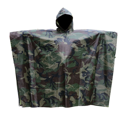 Foreign Trade Camouflage Raincoat, Heavy Rain Oxford Cloth, Full-Body Integrated Adult Outdoor Mountaineering Poncho, Rainproof Outdoor Hiking