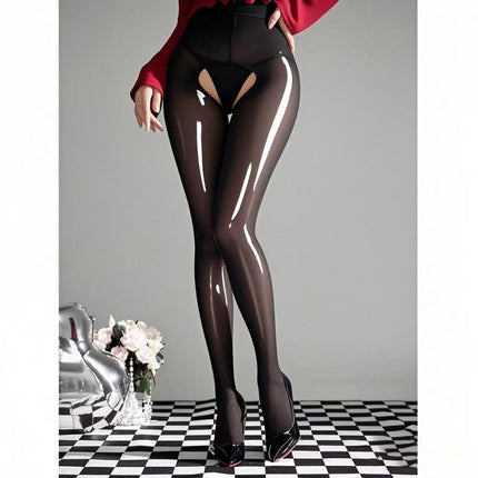 [Super Oily Bright Horse Oil Socks] 8D Super Oily Sexy Silky Socks White Reflective Thin Anti-Snatch Pantyhose Nylon