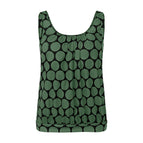 Military green polka dot-single top / S