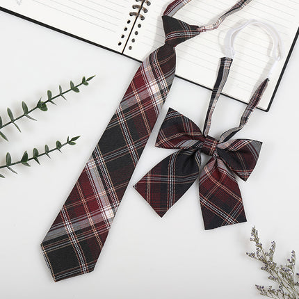 Japanese and Korean striped jk/dk college style men's and women's red cyanotic gray blue shirt accessories tie-free collar suit