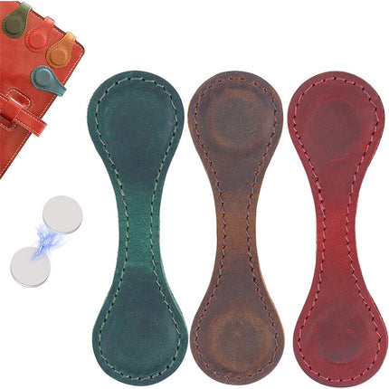 European-Style Retro Genuine Leather Magnetic Bookmarks, Creative Magnetic Planner Markers, Student Reading Page Clips, Magnetic Bookmarks