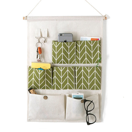 Korean-style bedroom storage bag wholesale storage bag household storage bag sundries wall-mounted storage box seven-pocket hanging bag factory