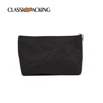 Simple Black and White DuPont Paper Storage Bag Travel Toiletries Storage Bag Portable Waterproof Zipper Cosmetic Bag