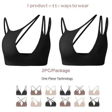 New sports underwear multiple wearing methods French seamless big backless underwear thin U-shaped beauty back bra