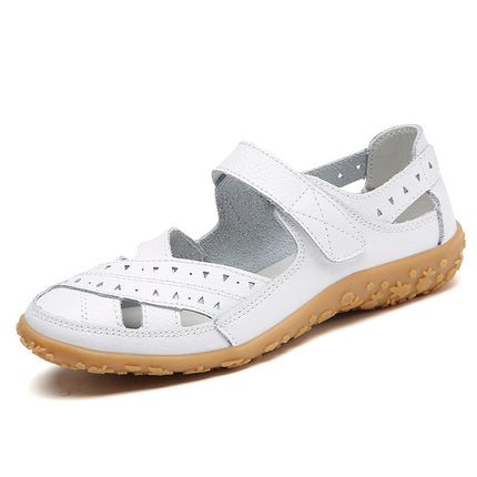 Cross-Border Large Size 35-46 Summer Women's Sandals, Hollow-Out Clogs, Loafers, Breathable and Comfortable Flat Shoes for Female Nurses