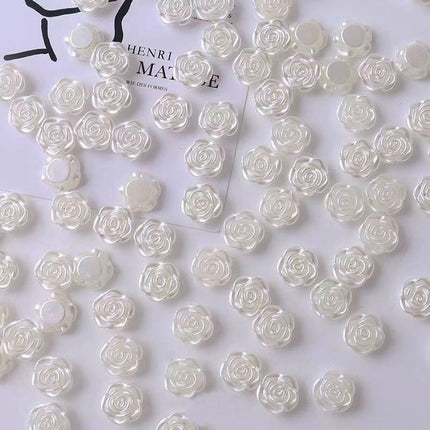14mm happiness flower material diy handmade beaded abs simulation beads rose petals perforated mobile phone accessories