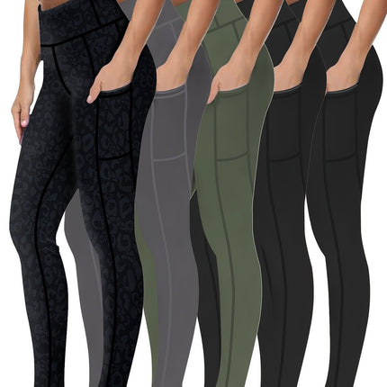 Five Piece Set of Oversized Sports Leggings for Women'S9 Po